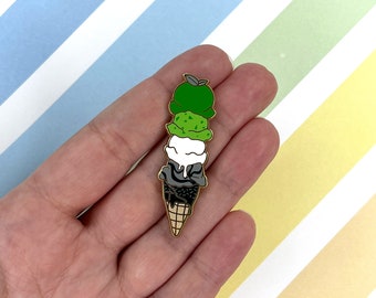 Aromantic Pride Ice Cream Cone enamel pin