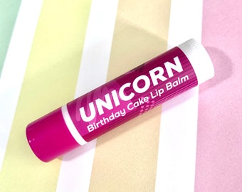 Unicorn Birthday Cake Lip Balm - all natural handmade geek balm