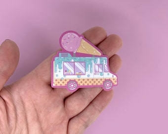 Ice Cream Food Truck Sticker | Waterproof Laptop Water bottle iPad Bullet Journal Planner Die Cut Matte Stickers