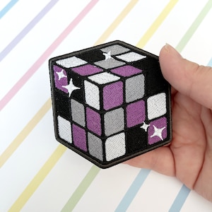 Asexual Demisexual Puzzle Cube iron on embroidered patch