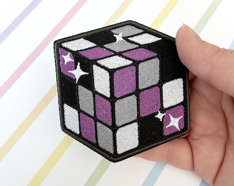 Asessuale Demisessuale Puzzle Cube iron on patch ricamato