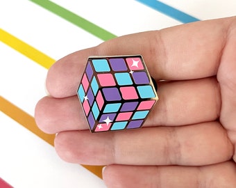 Pin de esmalte Bisexual Puzzle Cube