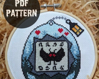 Mothman Tamagotchi Cross Stitch Pattern