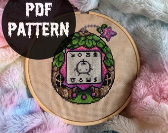 Stardew Valley Junimo Tamagotchi Cross Stitch Pattern