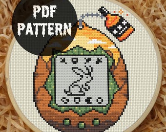 Jackalope Tamagotchi Cross Stitch Pattern