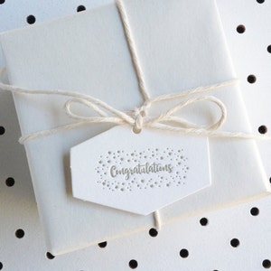 Set of 5 Mini Congratulations Letterpress Hexagonal Swing Tags image 2