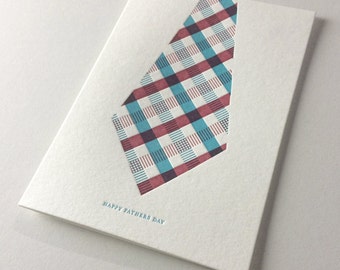 Letterpress card ‘Happy Fathers Day’ Tie Design