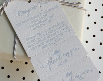 Set of 3 - Oregano Seed Paper Swing Tags