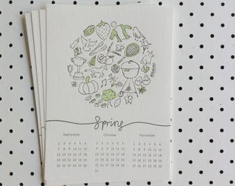 Seasonal Letterpress Calendar
