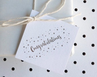 Set of 3 - Silver foil ‘Congratulations’ swing tags