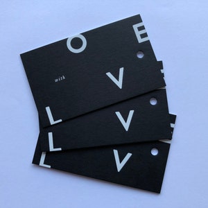 Con etiquetas LOVE Swing, conjunto de 3 - Blanco y negro