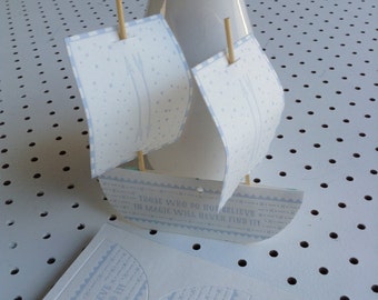 Pop-out Letterpress Tall Ship Boat - DIY Paper Craft