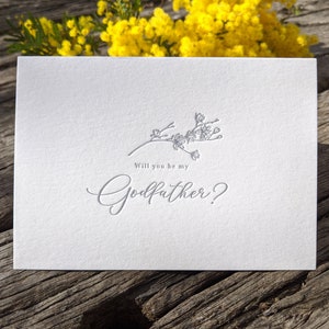 Tarjeta tipográfica 'Will You Be My Godfather' Bautizo / Bautismo
