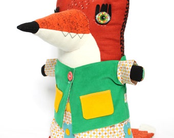 Doll clothes softie animal skirt and jacket green yellow