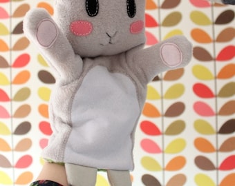White rabbit hand puppet