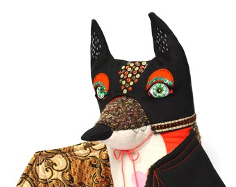 Halloween plush toy bat with sequins mask