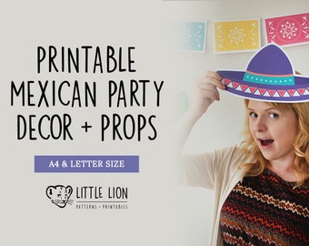 Printable Mexican Party Decor & Props Kit