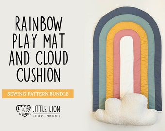 Rainbow Play Mat and Cloud Cushion Sewing Pattern BUNDLE