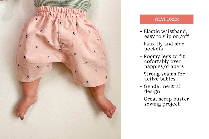 Baby Summer Shorts Sewing Pattern image 2