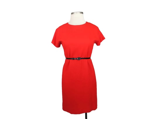 60s Dress / Red Dress / Large Dress / Vintage Dres