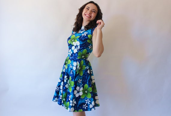 Vintage Dress 50s Hawaiian Floral