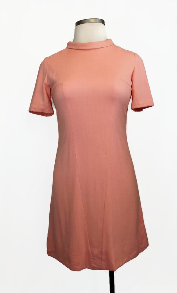 50s Dress / Peach Dress / Large Dress / Vintage D… - image 3