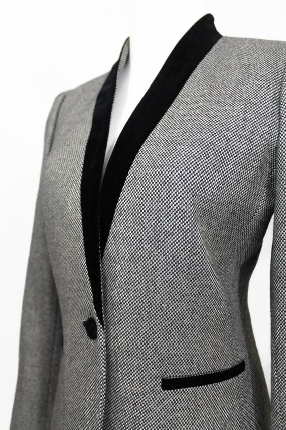 Vintage Jacket / 80s Jacket / Black Jacket / Evening Jacket / Gray Jacket View 2