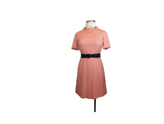 50s Dress / Peach Dress / Large Dress / Vintage D… - image 1