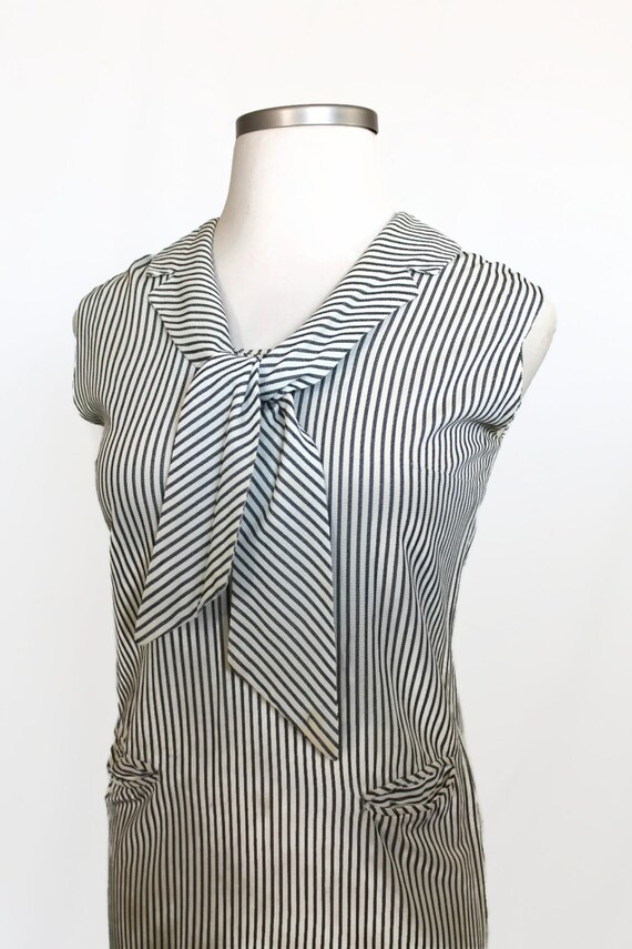 50s Dress / Striped Dress / Black Dress / White D… - image 3