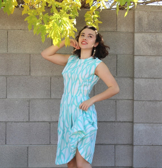 Vintage 1950s Baby Blue Dress