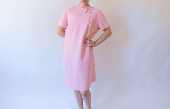 50s Dress / Pink Dress / Large Dress / Vintage Dre