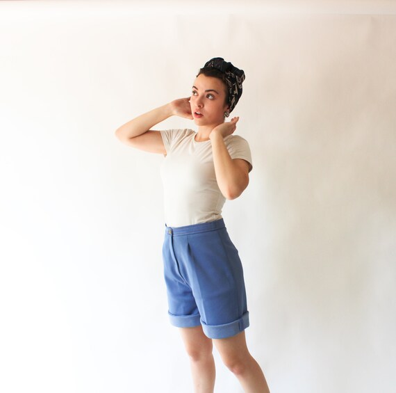 70s Shorts / Blue Shorts / Long Shorts / Small Shorts / Vintage Shorts