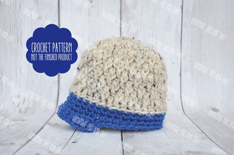 CROCHET PATTERN Newsboy hat and diaper cover set pattern, photo prop pattern, crochet baby pattern, newborn photo outfit pattern image 4