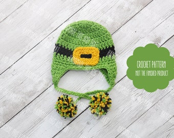 CROCHET PATTERN - Newborn Leprechaun hat, St Patricks day photo prop, newborn photo prop pattern, newborn pattern, Leprechaun hat pattern