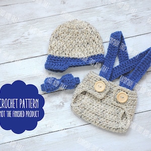 CROCHET PATTERN Newsboy hat and diaper cover set pattern, photo prop pattern, crochet baby pattern, newborn photo outfit pattern image 1