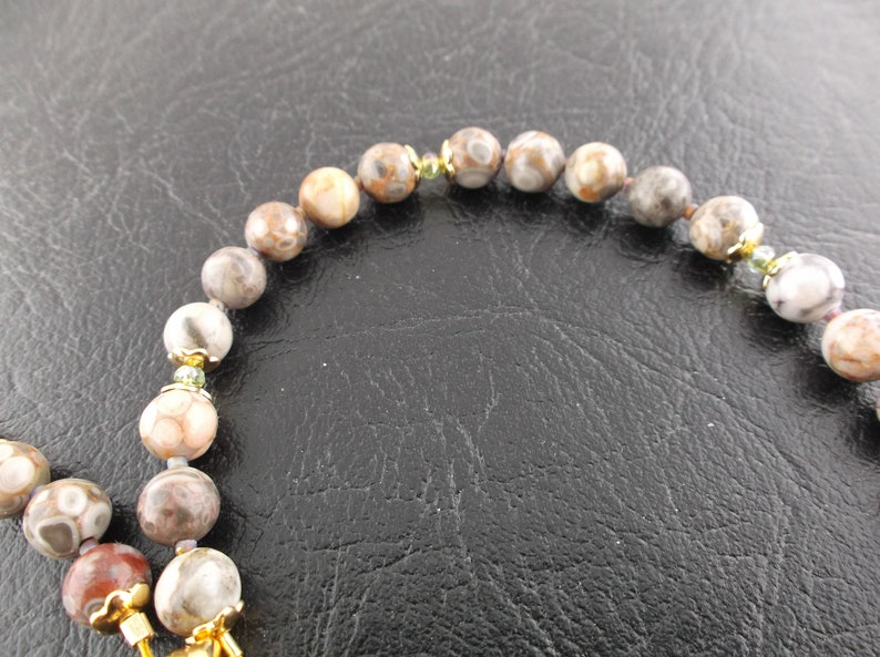 Natural Orbicular jasper with orange gemstone pendant Orbicular jasper gemstone crystal magnetic clasp necklace /& earring set