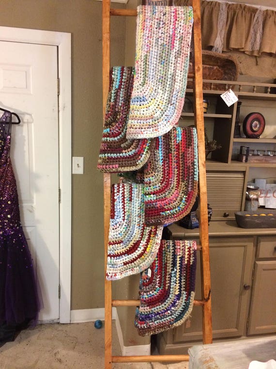 Crocheted Rag Rugs Boho Shabby Chic Vintage Decor Approx Etsy