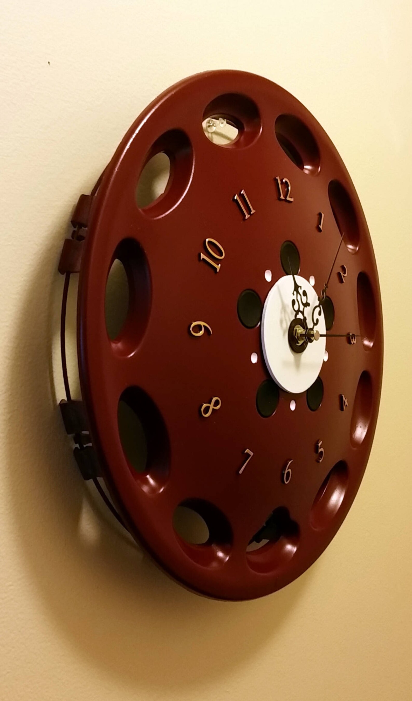 UpCycled Hubcap Clock 14 Diameter Finished With Numbers. Etsy
