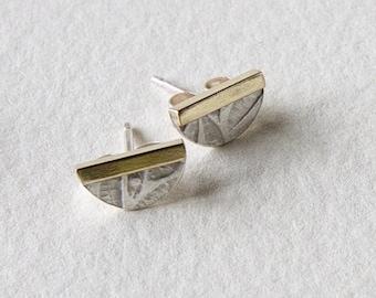 mixed metal ear studs