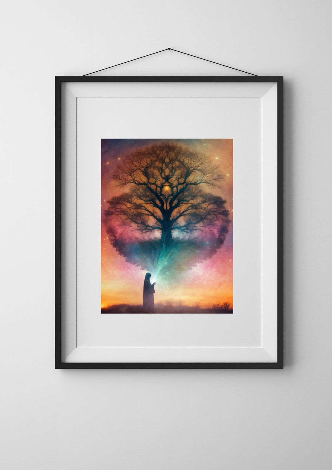 Tree of Life Digital Art Divine Cosmic Sunset Tranquil Zen Fusion ...
