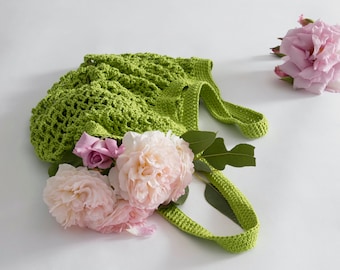 Lime Crochet Shopping Bag