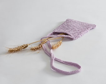 Lilac Crochet Cross Body Bag