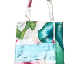 Flowers - Hand-Painted Silk Tote Bag