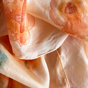 Orange Flowers Silk Scarf image 1