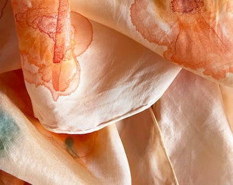 Orange Flowers - Silk Scarf