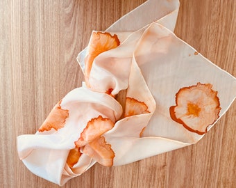 Orange Flowers - Silk Scarf