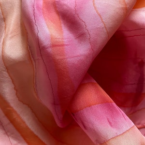 Pink Peach - Hand Painted Silk Scarf