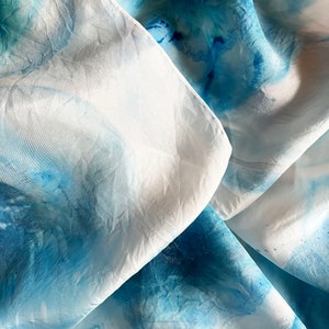 Blue Flowers - Silk Scarf