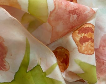 Floral - Hand-Painted Silk Scarf