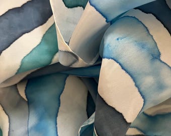 Blue Waves  - Silk Scarf